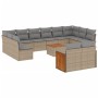 Set Gartensofas mit Kissen 13 Stück synthetisches Rattan beige von , Gartensets - Ref: Foro24-3260533, Preis: 931,05 €, Rabat...