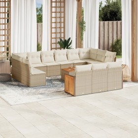 Garden furniture set, 14 pieces with beige synthetic rattan cushions. by , Garden sets - Ref: Foro24-3260546, Price: 1,00 €, ...