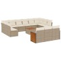 Set sofás de jardín 14 pzas con cojines ratán sintético beige de , Conjuntos de jardín - Ref: Foro24-3260546, Precio: 1,00 €,...