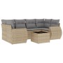 7-piece garden sofa set and beige synthetic rattan cushions by , Garden sets - Ref: Foro24-3253456, Price: 520,75 €, Discount: %