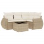 Garden sofa set with 5-piece synthetic rattan beige cushions by , Garden sets - Ref: Foro24-3253655, Price: 416,03 €, Discoun...