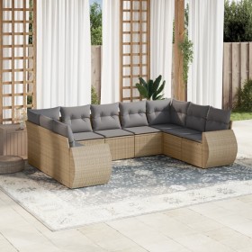 Set de sofás de jardín 9 pzas con cojines ratán sintético beige de , Conjuntos de jardín - Ref: Foro24-3254136, Precio: 691,2...