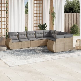 Set de sofás de jardín 9 pzas con cojines ratán sintético beige de , Conjuntos de jardín - Ref: Foro24-3254176, Precio: 668,9...