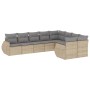 Set mit 9 Gartensofas mit beigen Kissen aus synthetischem Rattan von , Gartensets - Ref: Foro24-3254176, Preis: 668,54 €, Rab...