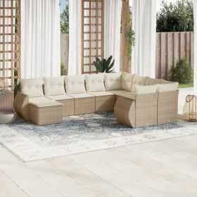 Garden sofa set with beige cushions, 10 pieces, made of synthetic rattan. by , Garden sets - Ref: Foro24-3254195, Price: 840,...