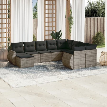 Set mit 10 Gartensofas mit Kissen synthetisches Rattangrau von , Gartensets - Ref: Foro24-3254197, Preis: 694,49 €, Rabatt: %