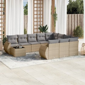 Set de sofás de jardín 11pzas con cojines ratán sintético beige de , Conjuntos de jardín - Ref: Foro24-3254266, Precio: 741,9...