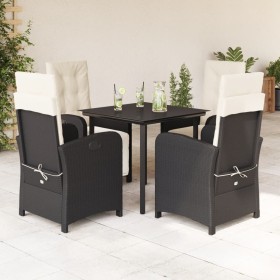 5-teiliges Gartenmöbel-Set mit Kissen synthetisches Rattan schwarz von , Gartensets - Ref: Foro24-3212522, Preis: 600,28 €, R...