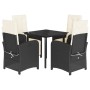 Set de muebles jardín 5 pzas con cojines ratán sintético negro de , Conjuntos de jardín - Ref: Foro24-3212522, Precio: 600,28...