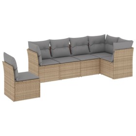 Garden sofa set with 6-piece synthetic rattan beige cushions by , Garden sets - Ref: Foro24-3217699, Price: 408,52 €, Discoun...