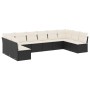 Set de sofás de jardín 10 pzas cojines ratán sintético negro de , Conjuntos de jardín - Ref: Foro24-3218086, Precio: 556,36 €...