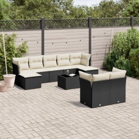 Set de sofás de jardín 10 pzas cojines ratán sintético negro de , Conjuntos de jardín - Ref: Foro24-3218316, Precio: 640,89 €...