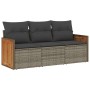 Garden sofa set 3 pieces and gray synthetic rattan cushions by , Garden sets - Ref: Foro24-3227439, Price: 234,51 €, Discount: %