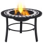 vidaXl Brasero de mosaico cerámica negro y blanco 68 cm de vidaXL, Chimeneas - Ref: Foro24-46721, Precio: 67,19 €, Descuento: %