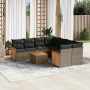 Garden furniture set 9 pieces and gray synthetic rattan cushions by , Garden sets - Ref: Foro24-3227509, Price: 607,54 €, Dis...