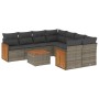 Garden furniture set 9 pieces and gray synthetic rattan cushions by , Garden sets - Ref: Foro24-3227509, Price: 607,54 €, Dis...