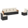 Set aus 6-teiligen Gartensofas und Kissen Kunstrattan schwarz von , Gartensets - Ref: Foro24-3227540, Preis: 370,99 €, Rabatt: %