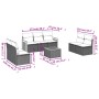 Set aus 8-teiligen Gartensofas und Kissen Kunstrattan schwarz von , Gartensets - Ref: Foro24-3227561, Preis: 495,99 €, Rabatt: %