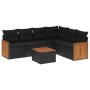 7-teiliges Garten-Esszimmerset und Kissen synthetisches Rattan schwarz von , Gartensets - Ref: Foro24-3227686, Preis: 453,73 ...