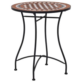 Mesa bistró de mosaico cerámica marrón 60 cm de vidaXL, Mesas de jardín - Ref: Foro24-46713, Precio: 71,99 €, Descuento: %