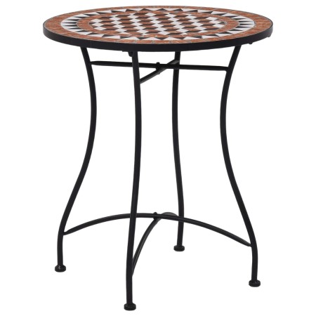 Mesa bistró de mosaico cerámica marrón 60 cm de vidaXL, Mesas de jardín - Ref: Foro24-46713, Precio: 72,99 €, Descuento: %