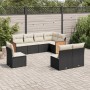 Set aus 8-teiligen Gartensofas und Kissen Kunstrattan schwarz von , Gartensets - Ref: Foro24-3227722, Preis: 514,79 €, Rabatt: %