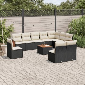 Garden sofa set 11 pieces and black synthetic rattan cushions by , Garden sets - Ref: Foro24-3227757, Price: 706,07 €, Discou...