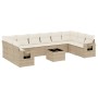 Set de sofás de jardín 11pzas con cojines ratán sintético beige de , Conjuntos de jardín - Ref: Foro24-3220677, Precio: 832,0...