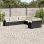 Set Gartensofas 10 Stück Kissen synthetisches Rattan schwarz von , Gartensets - Ref: Foro24-3220705, Preis: 673,00 €, Rabatt: %