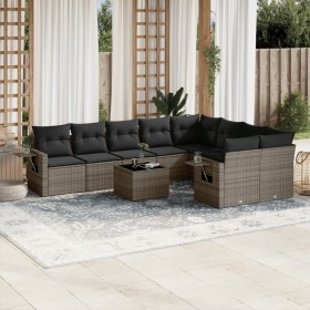 Set de sofás de jardín 10 pzas con cojines ratán sintético gris de , Conjuntos de jardín - Ref: Foro24-3220649, Precio: 652,9...