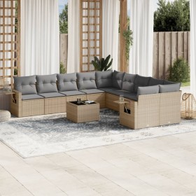 Set von 11-teiligen Gartensofas mit beigen Kissen aus synthetischem Rattan von , Gartensets - Ref: Foro24-3220718, Preis: 752...