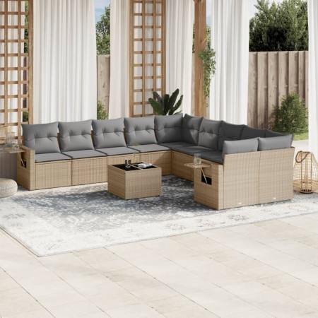 Garden sofa set 11 pieces with beige synthetic rattan cushions by , Garden sets - Ref: Foro24-3220718, Price: 729,99 €, Disco...