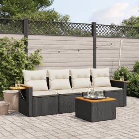 5-teiliges Gartenmöbel-Set und Kissen aus synthetischem Rattan schwarz von , Gartensets - Ref: Foro24-3226616, Preis: 322,50 ...