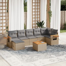 Gartensofa-Set mit beigen Kissen 8 Stück PE-Rattan von , Gartensets - Ref: Foro24-3227039, Preis: 535,99 €, Rabatt: %