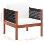 Garden chairs, 2 units, solid acacia wood by vidaXL, Modular outdoor sofas - Ref: Foro24-46342, Price: 180,91 €, Discount: %