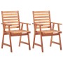 Sillas de comedor de exterior 2 uds madera maciza de acacia de vidaXL, Sillas de jardín - Ref: Foro24-46312, Precio: 115,77 €...