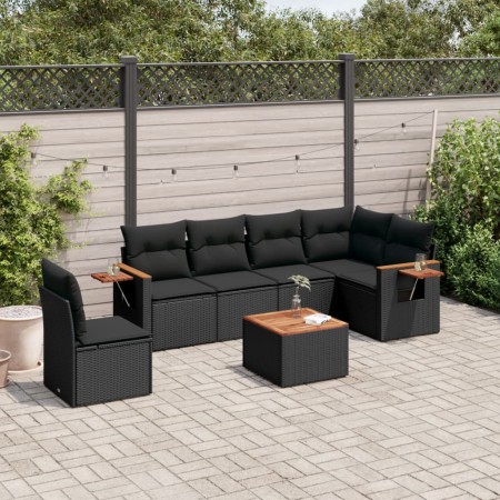 7-piece garden dining set with black synthetic rattan cushions by , Garden sets - Ref: Foro24-3226860, Price: 454,54 €, Disco...