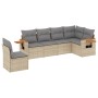 Garden sofa set with cushions 6 pieces beige synthetic rattan by , Garden sets - Ref: Foro24-3226857, Price: 451,77 €, Discou...