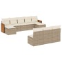 Set Gartensofas mit beigen Kissen 10 Stück synthetisches Rattan von , Gartensets - Ref: Foro24-3228067, Preis: 689,03 €, Raba...