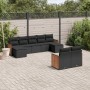 Set aus 8-teiligen Gartensofas und Kissen Kunstrattan schwarz von , Gartensets - Ref: Foro24-3228078, Preis: 534,24 €, Rabatt: %