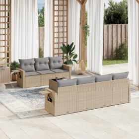 Garden sofa set with beige cushions, 8 pieces, PE rattan. by , Garden sets - Ref: Foro24-3252266, Price: 655,60 €, Discount: %