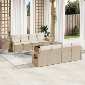 Set mit 9 Gartensofas mit beigen Kissen aus synthetischem Rattan von , Gartensets - Ref: Foro24-3252285, Preis: 699,99 €, Rab...