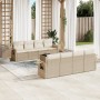 Set de sofás de jardín 9 pzas con cojines ratán sintético beige de , Conjuntos de jardín - Ref: Foro24-3252285, Precio: 772,4...