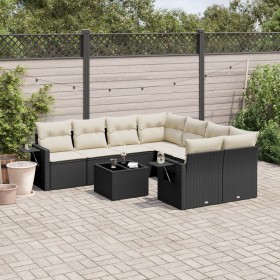 Set aus 8-teiligen Gartensofas und Kissen Kunstrattan schwarz von , Gartensets - Ref: Foro24-3252293, Preis: 587,13 €, Rabatt: %