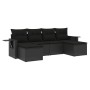 Set aus 6-teiligen Gartensofas und Kissen Kunstrattan schwarz von , Gartensets - Ref: Foro24-3252852, Preis: 440,62 €, Rabatt: %