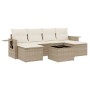 Set sofás de jardín 7 piezas y cojines ratán sintético beige de , Conjuntos de jardín - Ref: Foro24-3252865, Precio: 548,64 €...