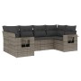 6-piece garden furniture set with gray synthetic rattan cushions by , Garden sets - Ref: Foro24-3252917, Price: 460,66 €, Dis...