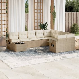 Garden sofa set with beige cushions 10 pieces synthetic rattan by , Garden sets - Ref: Foro24-3252995, Price: 850,28 €, Disco...