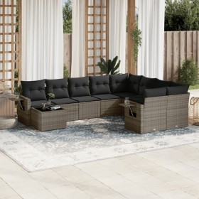 10-piece garden sofa set with gray synthetic rattan cushions by , Garden sets - Ref: Foro24-3252997, Price: 710,77 €, Discoun...