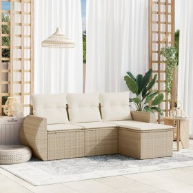 Set Gartensofas mit Kissen 4 Stück synthetisches Rattan beige von , Gartensets - Ref: Foro24-3221267, Preis: 366,61 €, Rabatt: %